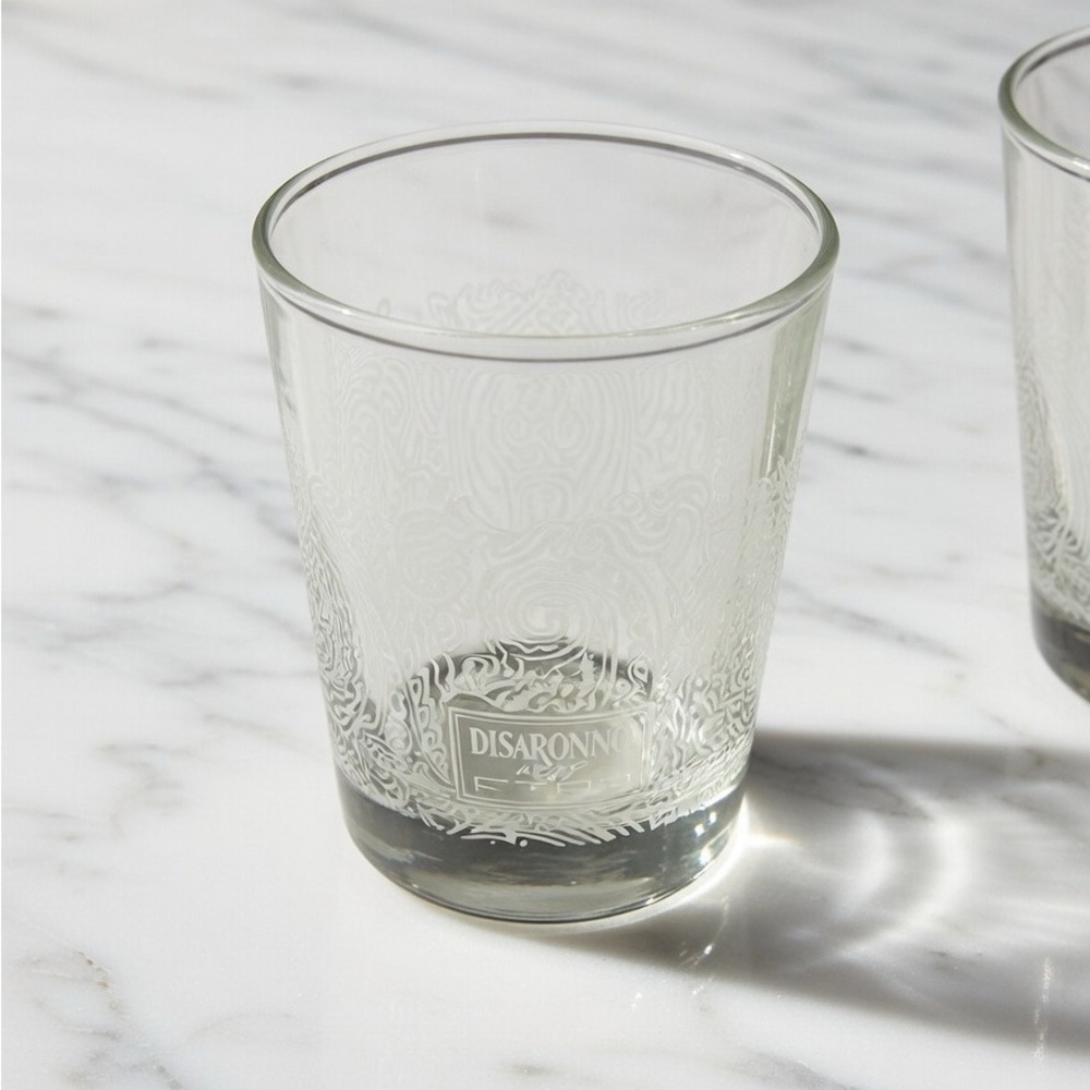 Disaronno Wears Etro Glass Tumblers